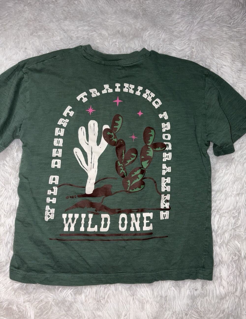 Next “Relaxed” Boys 5/6 Green Desert Theme “always Wild” Tee. Cute, Grt. Quality
